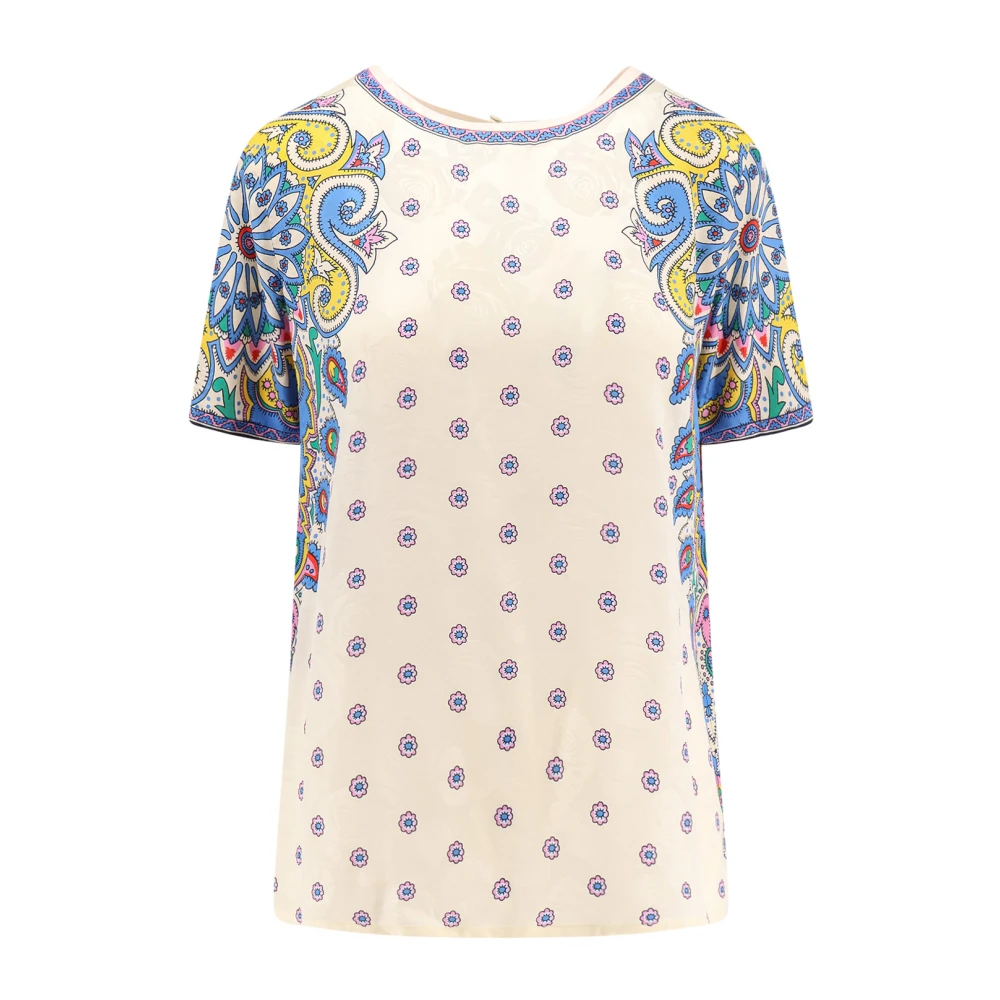 ETRO Zijden top met multicolor print Multicolor Dames