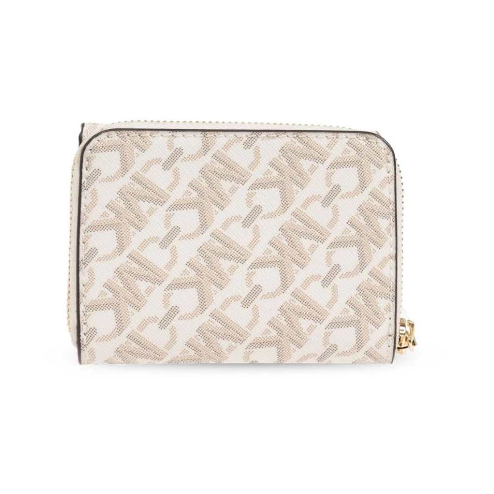 Michael Kors Stijlvolle Logo Print Portemonnee Beige Dames