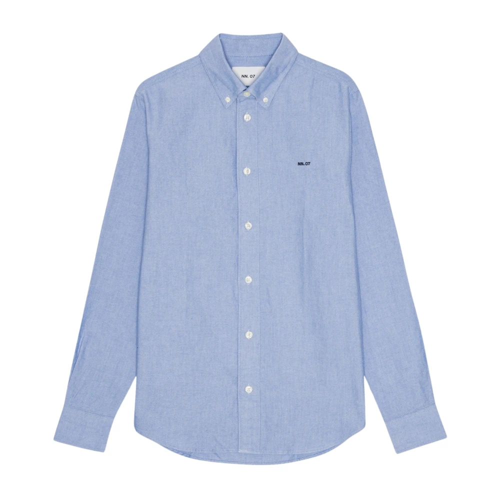 Nn07 Lichtblauwe Oxford Overhemd met parelmoerknopen Blue Heren