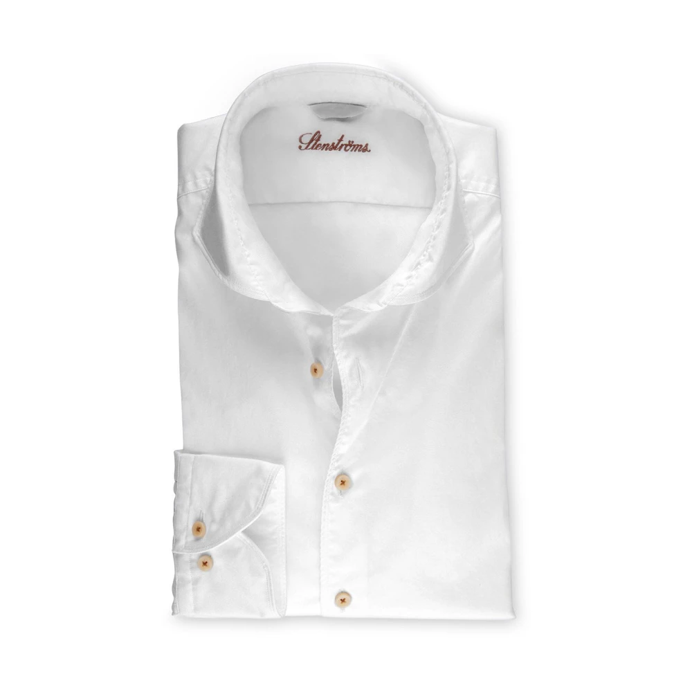 Stenströms Men's White Formal Shirts, Xl, Casual Twill Shirt
