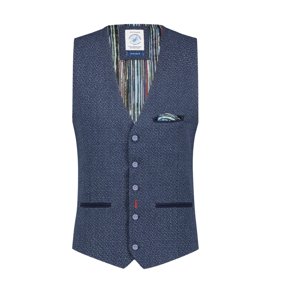 A fish named fred Donkerblauw Wolblend Gilet Blue Heren