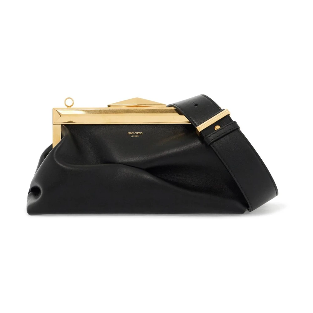 Jimmy Choo Diamanten Frame Leren Clutch White Dames