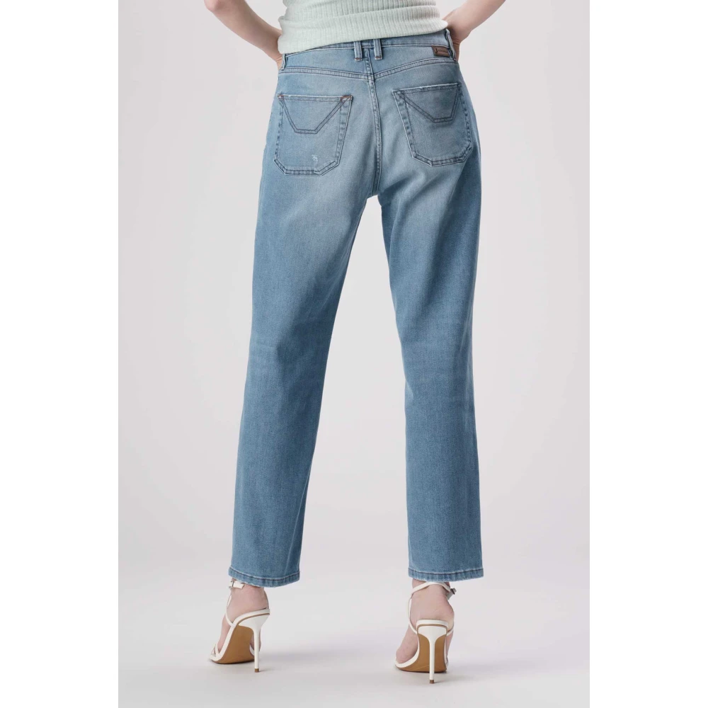 Jeckerson Boyfriend Fit Denim Jeans in Medium Blauw Blue Dames