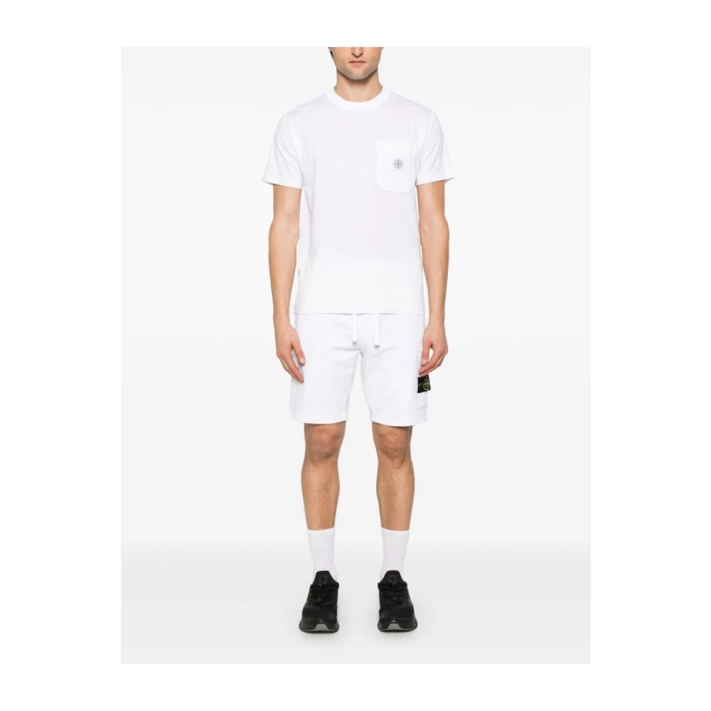 Stone Island Witte Bermuda Shorts voor Mannen White Heren