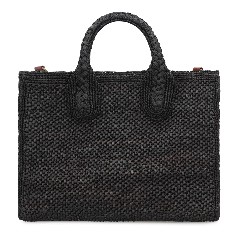 Ibeliv Rary raffia tote tas Black Dames