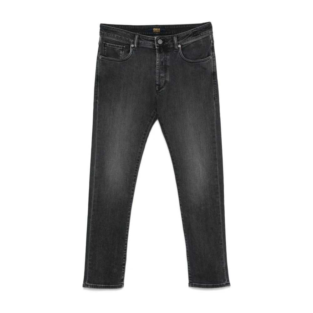 Incotex Zwarte Skinny Cut Denim Jeans Black Heren