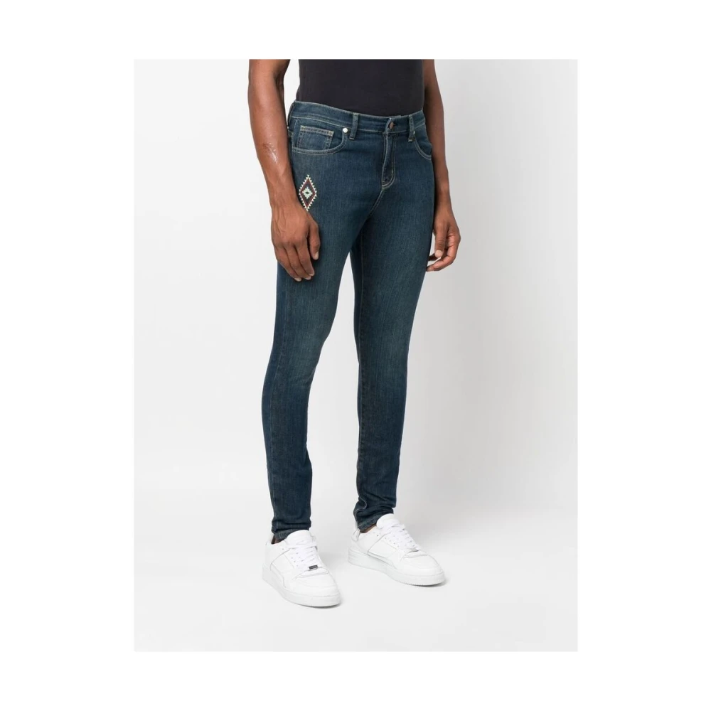 United Rivers Indigo Geborduurde Skinny Jeans Blue Heren