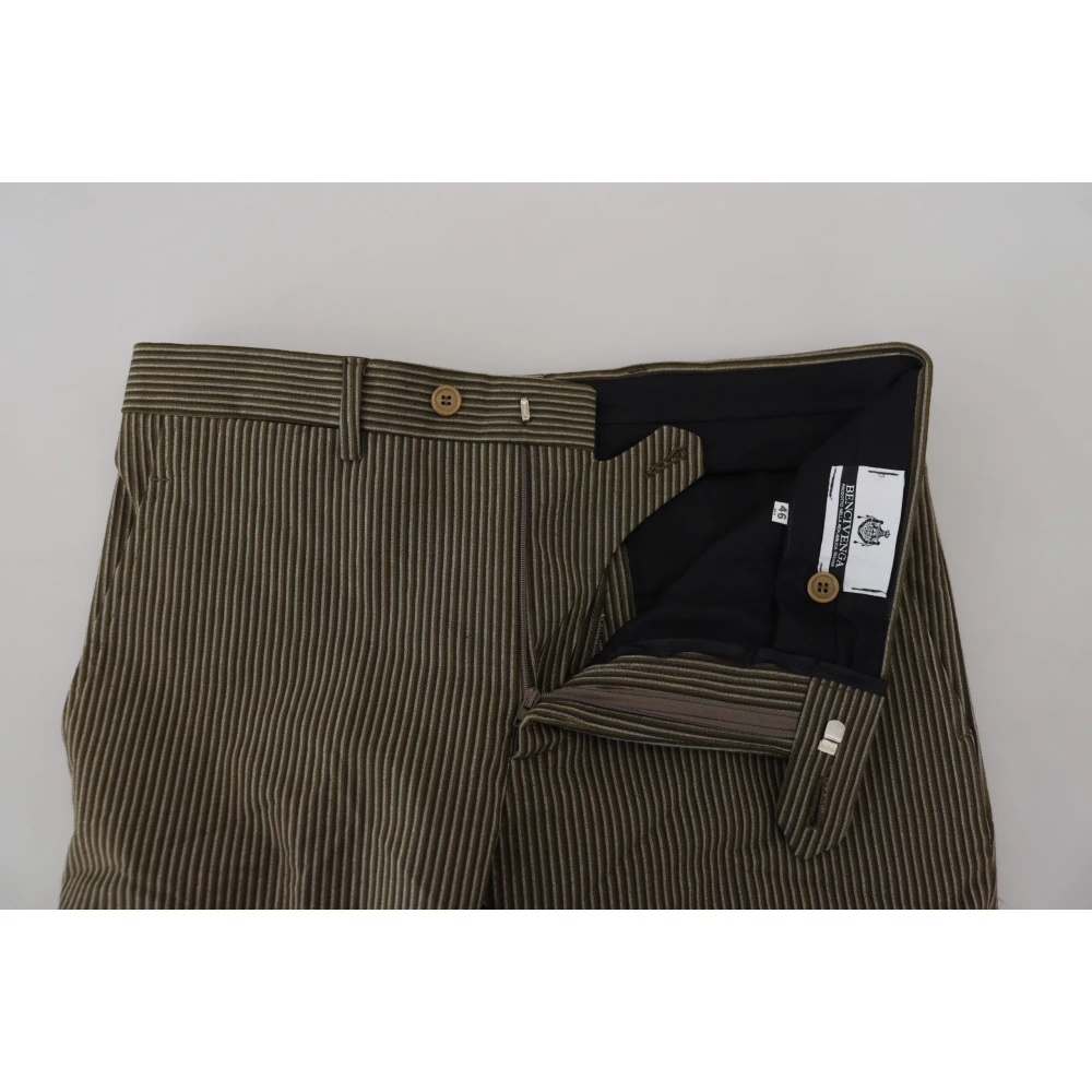Bencivenga Elegante Multicolor Katoenen Broek Green Heren