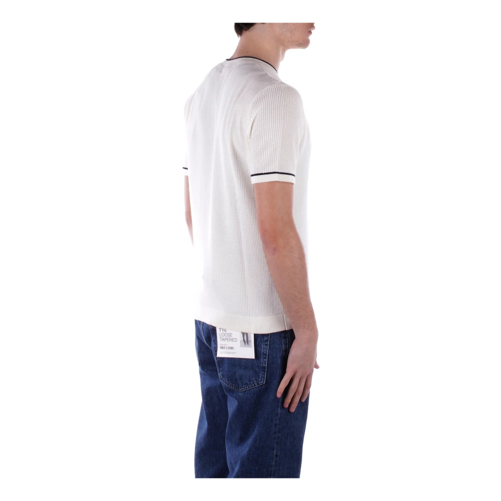 Guess Logo Voorkant Katoenen T-shirt Grote Pasvorm White Heren