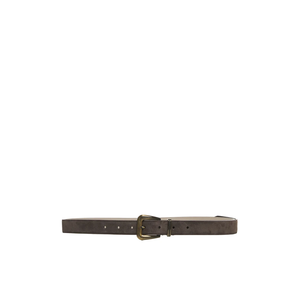 BRUNELLO CUCINELLI Bruin Suède Riem met Monili Decoratie Brown Dames