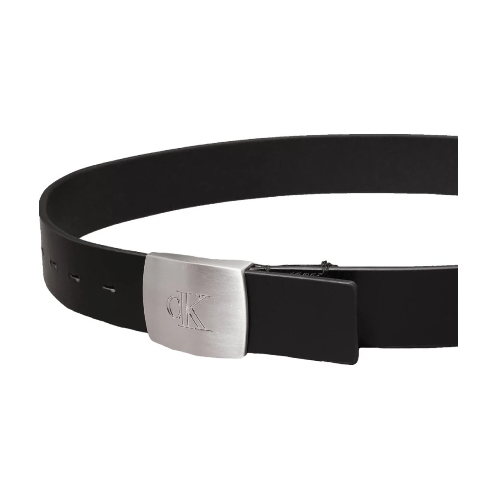 Calvin Klein Luxe leren riemklem Black Heren