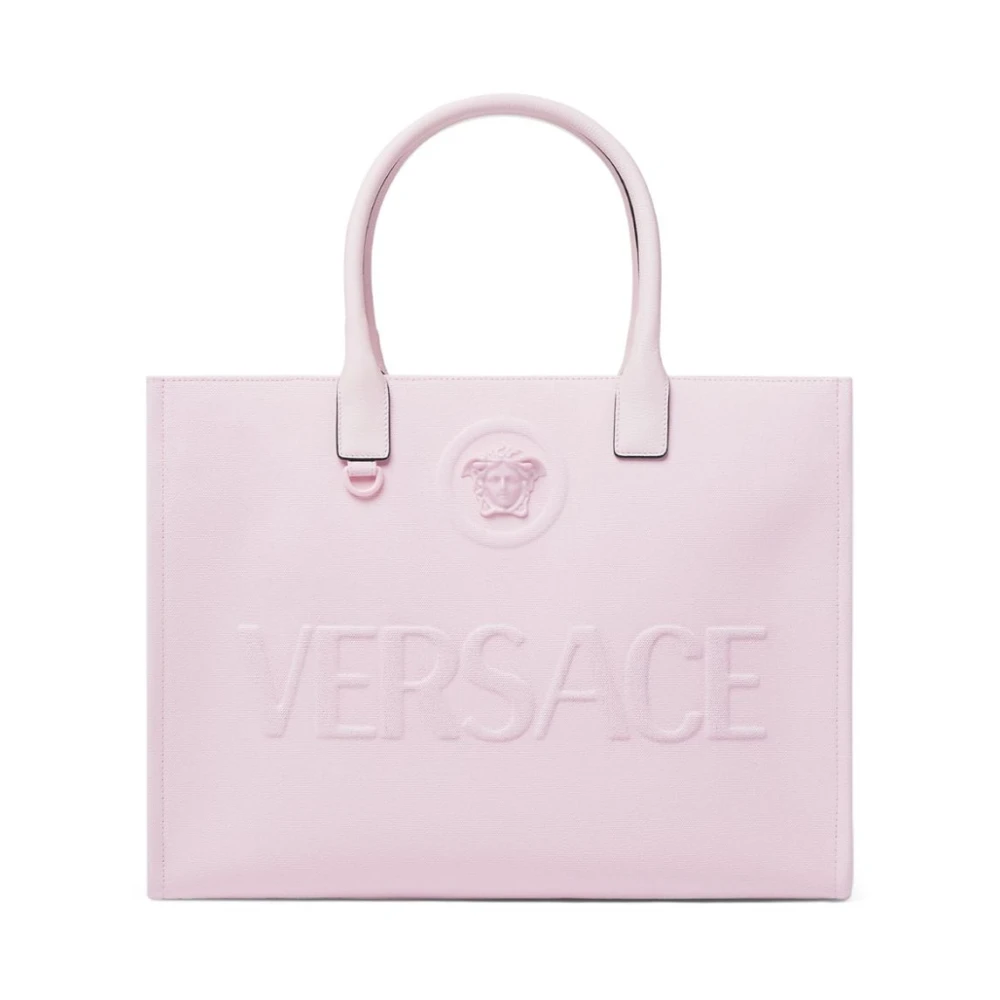 Versace Roze leren tote tas met Medusa Head Pink Dames