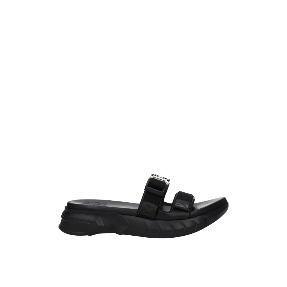 Givenchy Men's Black Sliders, 6 Uk, Fabric Logo Slippers Clips Closure