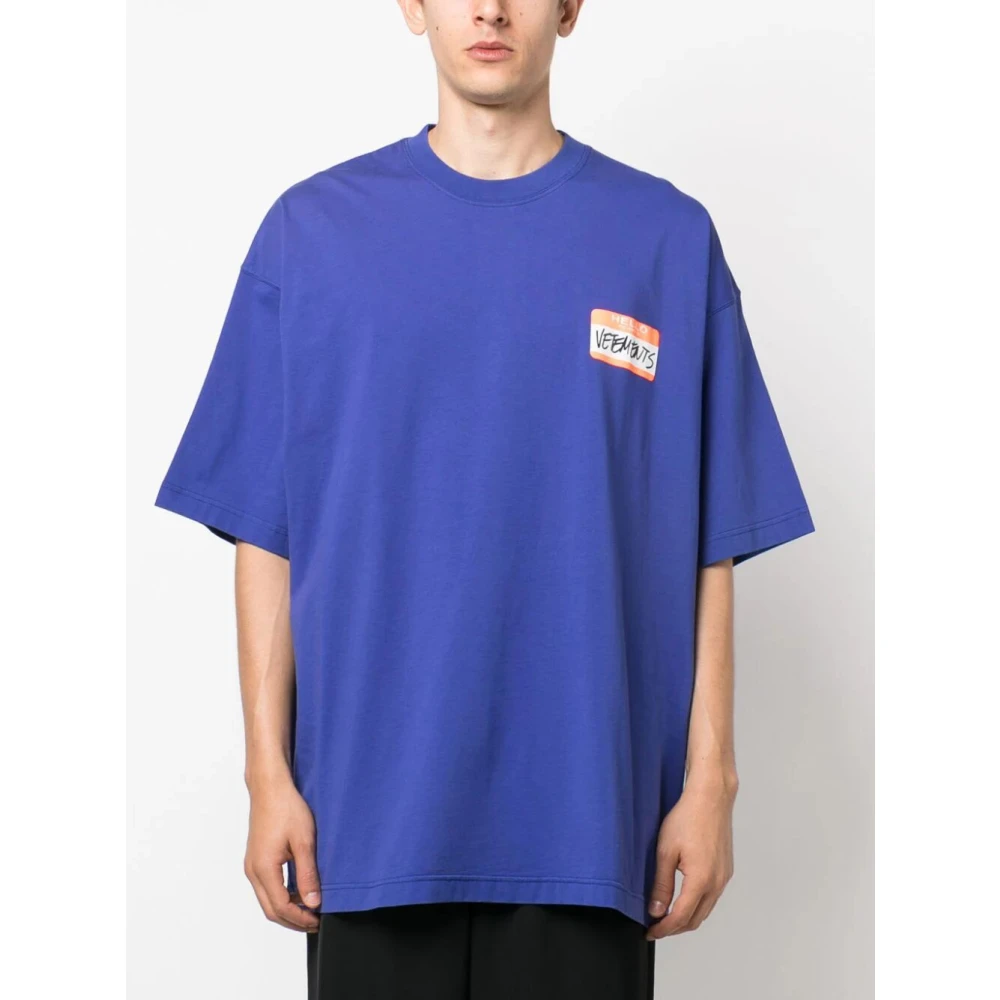 Vetements T-Shirts Blue Heren