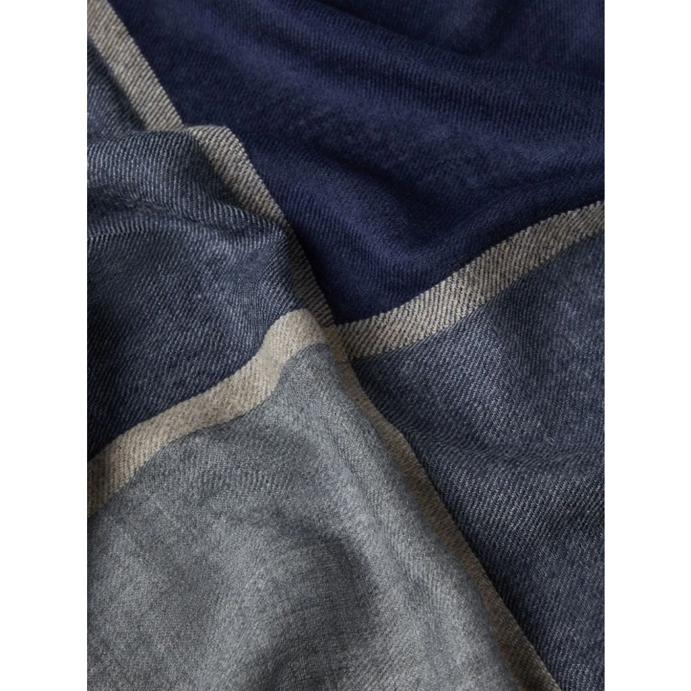 BRUNELLO CUCINELLI Luxe Blauwe Sjaal Blue Heren