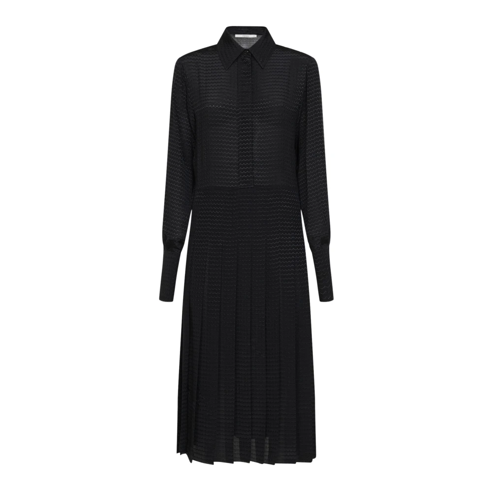 Fendi Jacquard Silk Midi Shirt Dress - Female - Shirt Dresses - Black - Xs - Dresses