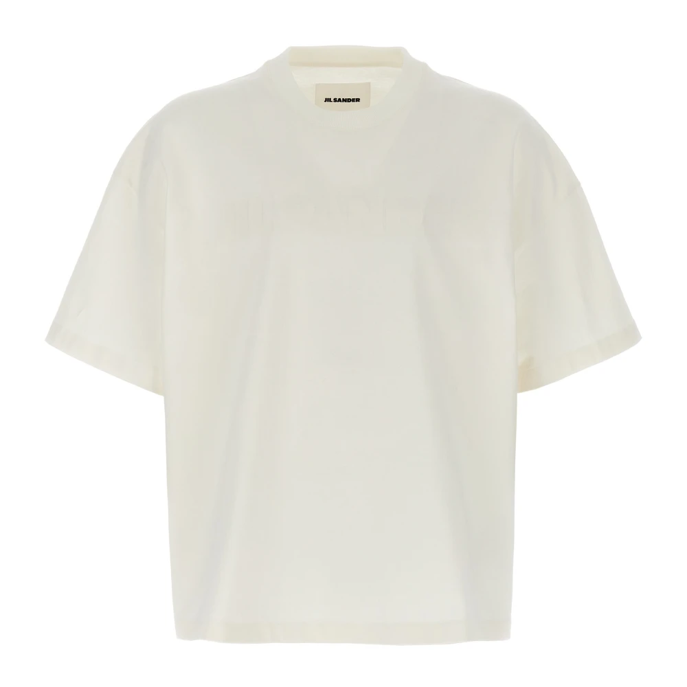 Jil Sander Men's White Logo T-Shirt - T-Shirts - L - Tops