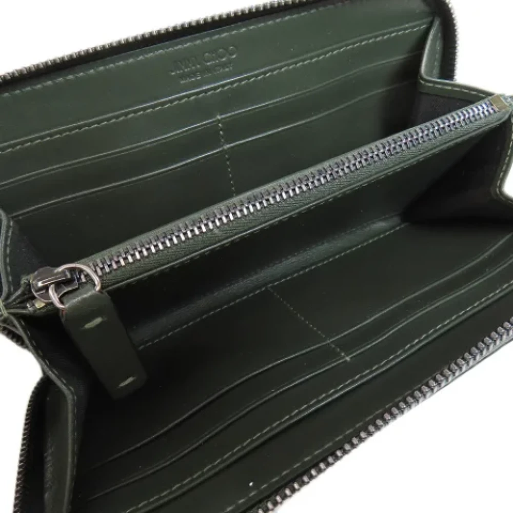 Jimmy Choo Pre-owned Leather wallets Green Dames