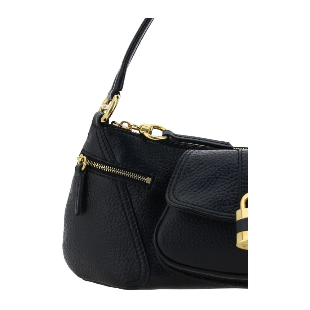 Chloé Stijlvolle leren schoudertas met rits Black Dames