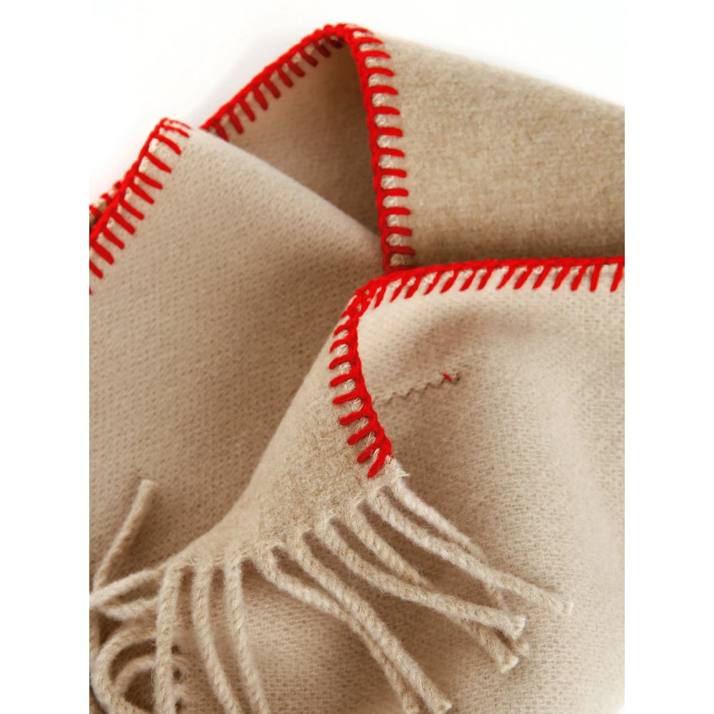 Marni Luxe Cashmere Wol Sjaal met Franjes Beige Heren