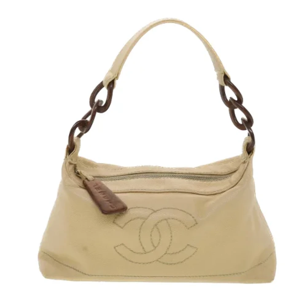 Chanel Vintage Pre-owned Leather chanel-bags Beige Dames
