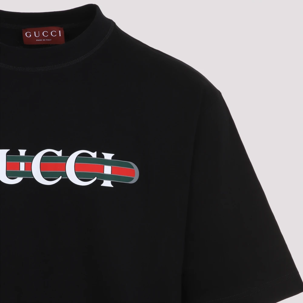 Gucci Zwarte T-shirt voor Heren Stijlvol Black Heren