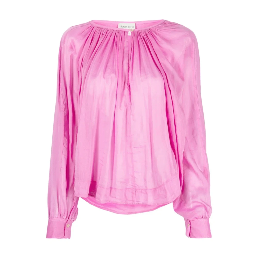 Forte Elegant Roze Bohemian Cocoon Shirt Pink Dames