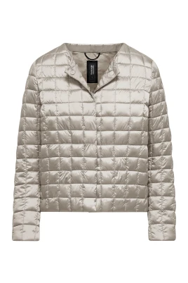 Nylon glansig dunjacka med rund krage