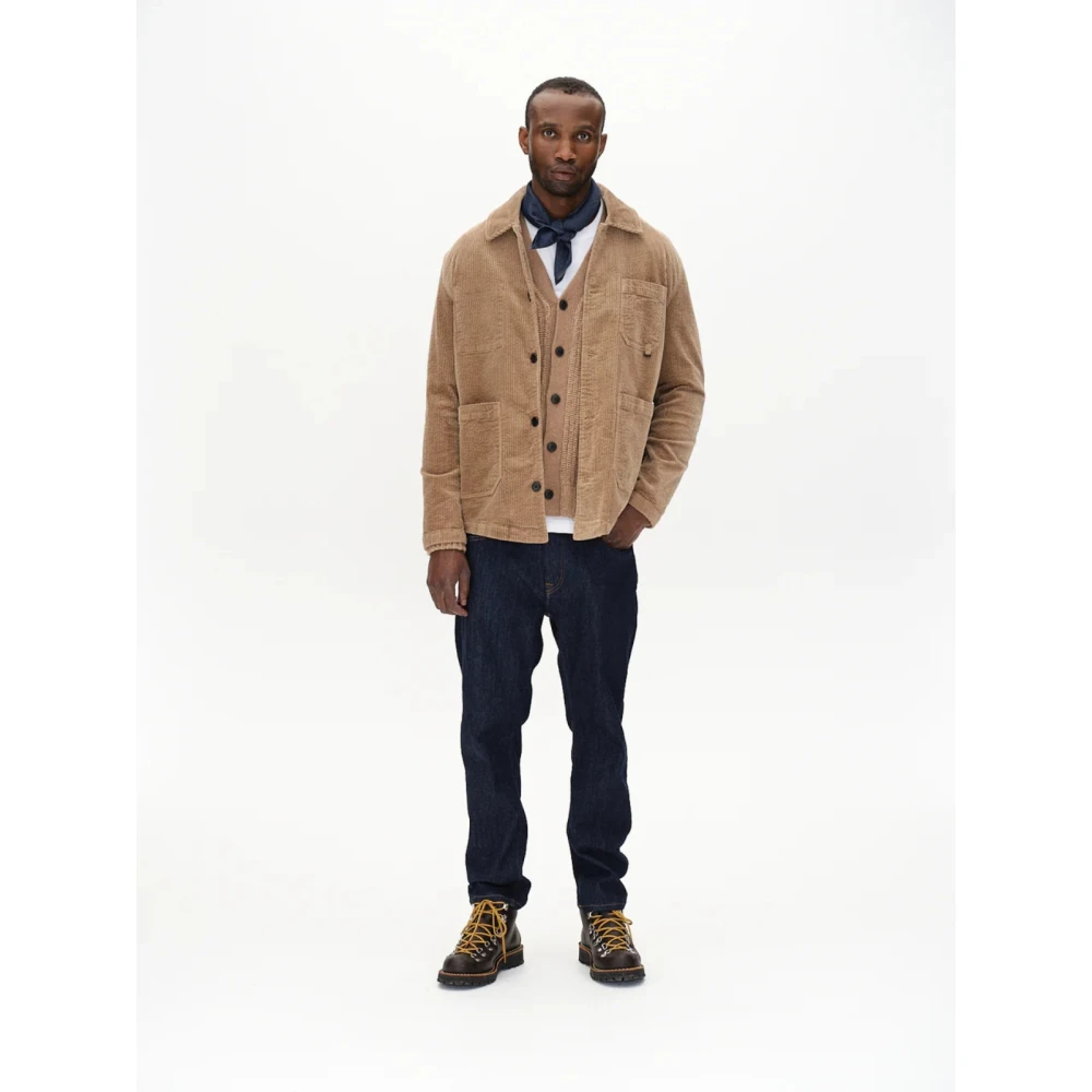 Gabba Contraststiksel Tapered Stretch Jeans Blue Heren