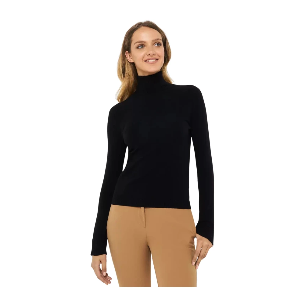 Ermanno Scervino Zwarte wolblend golftrui Black Dames