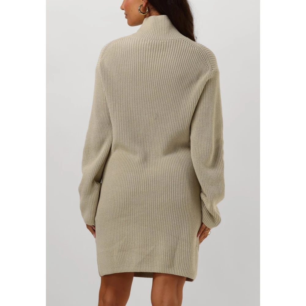 Calvin Klein Chunky Loose Sweater Jurk Beige Dames