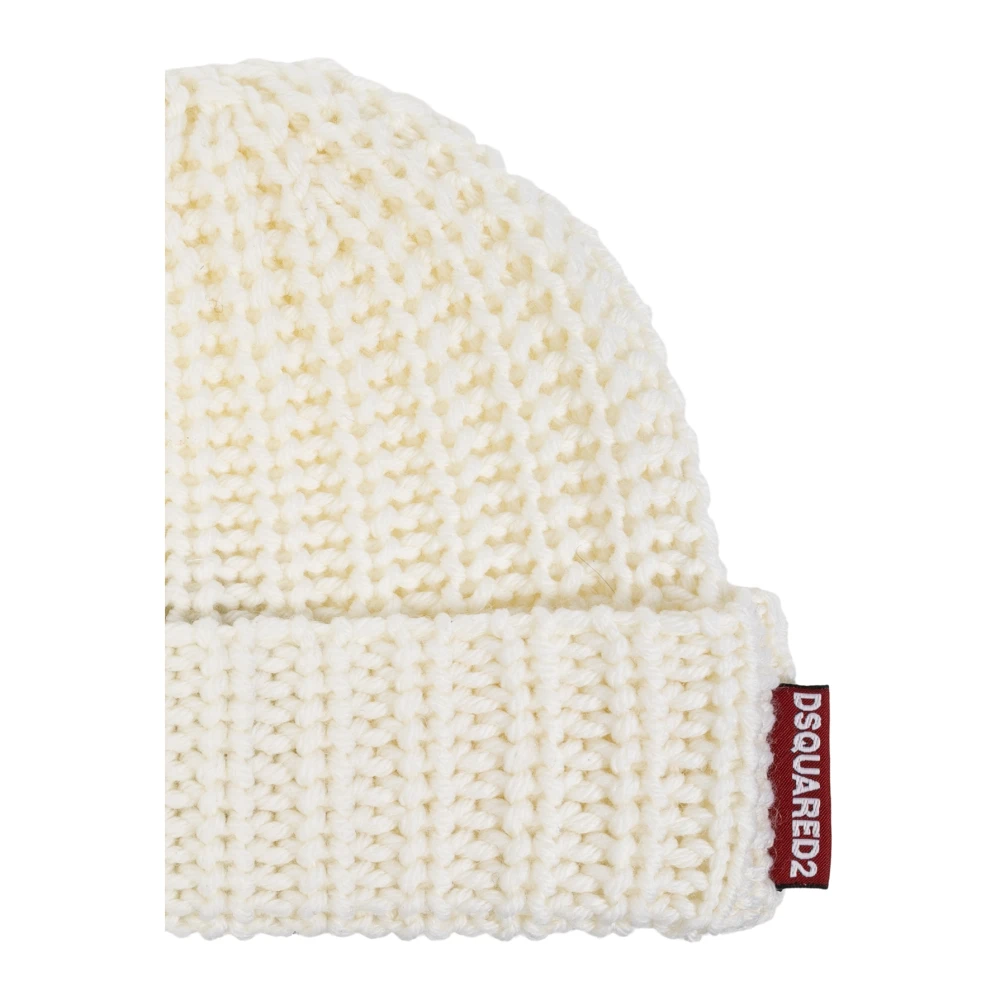 Dsquared2 Wollen muts Beige Heren