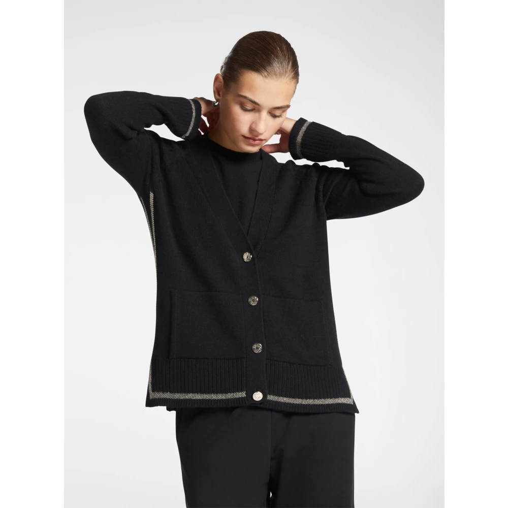 Elena Mirò Stijlvolle Gebreide Top Black Dames