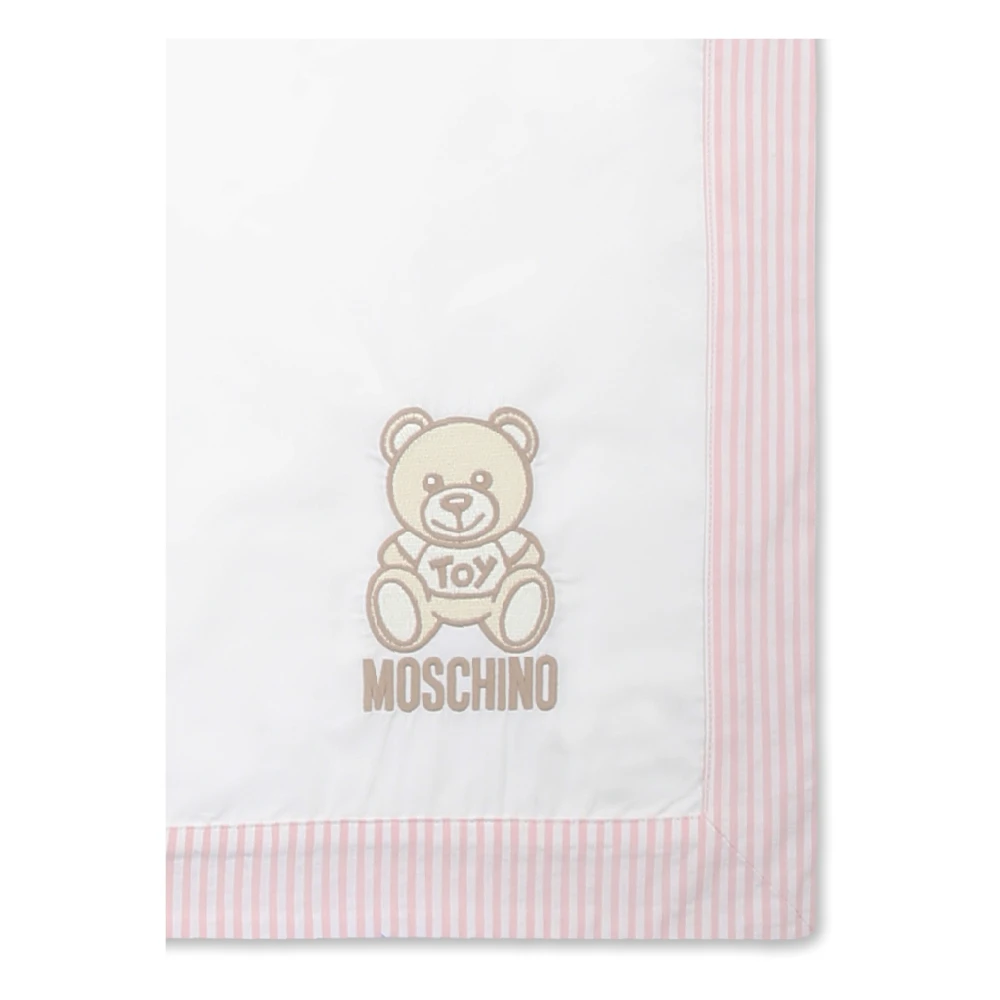 Moschino Teddybeer Lichtgewicht Katoenen Deken Beige Unisex