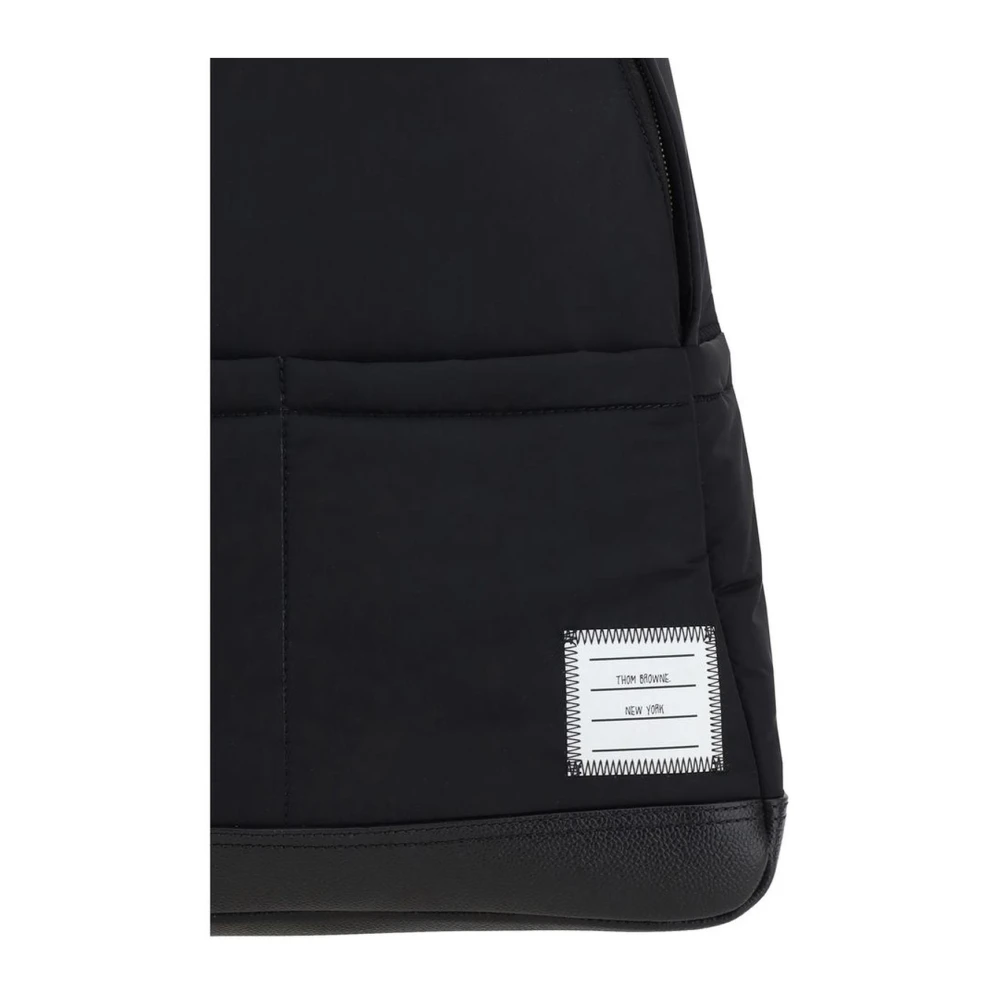 Thom Browne Monogram Logo Patch Rugzak met Zakken Black Heren