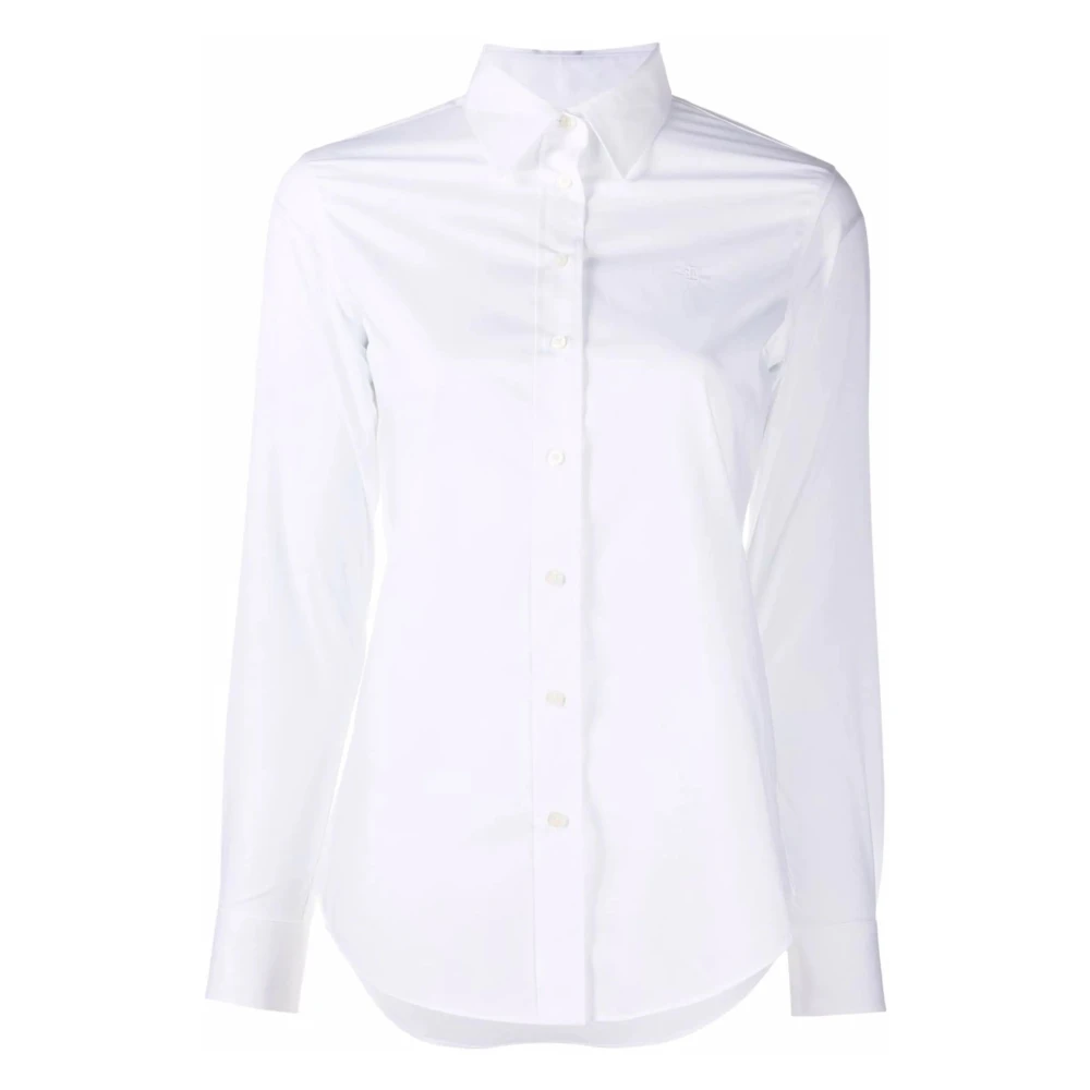 Ralph Lauren Women's White Curved Hem Shirt