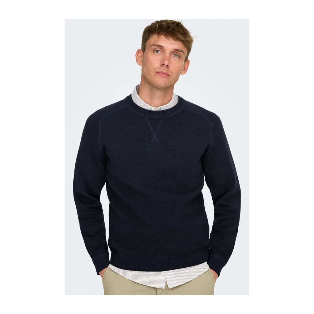 Only & Sons Heren Crew Neck Sweater Blue Heren