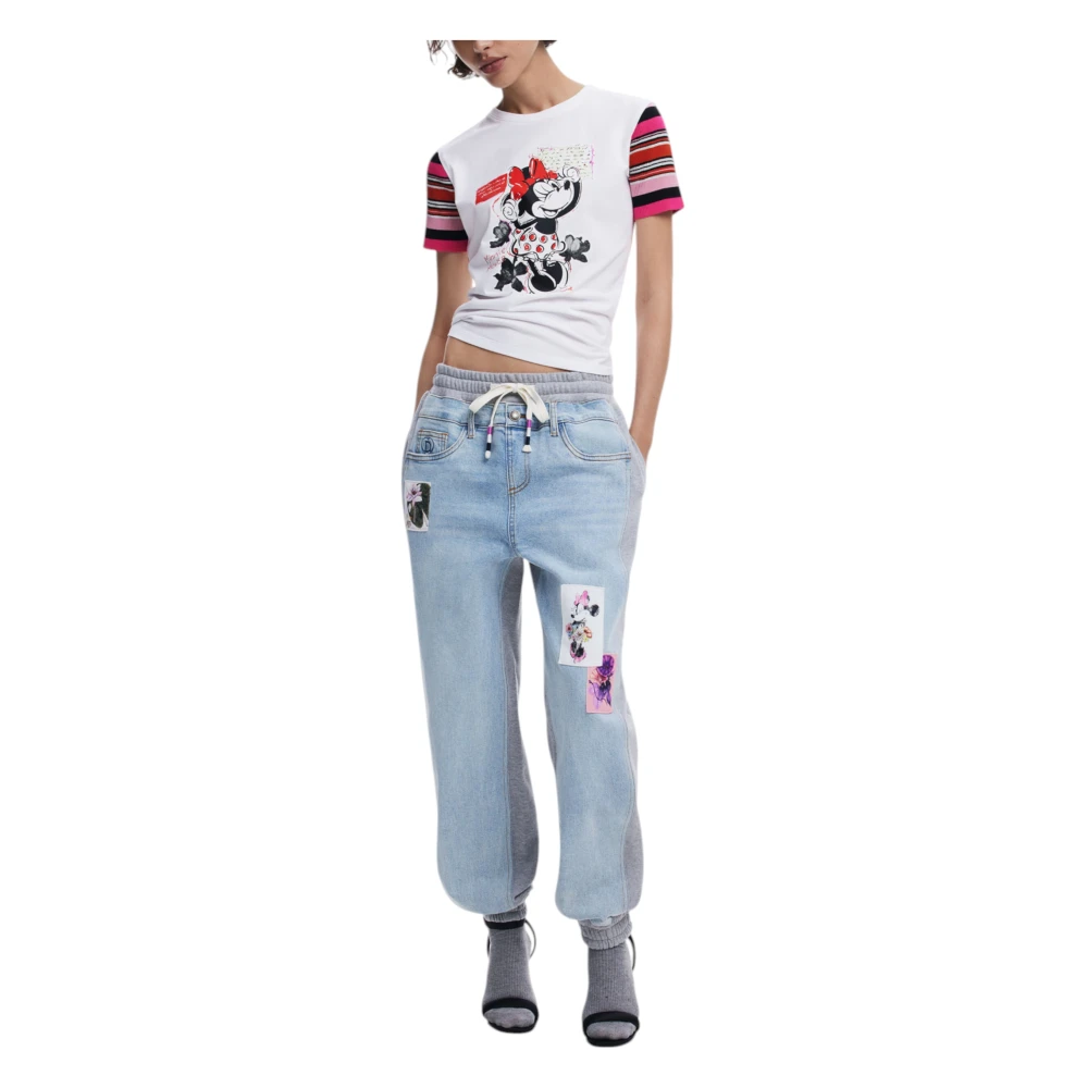 Desigual Korte Mouw T-shirt Collectie White Dames