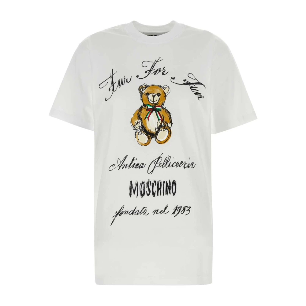 Moschino Klassiek Wit Katoenen T-Shirt White Dames