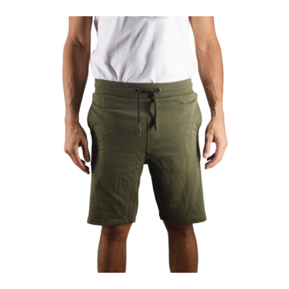 Cerruti 1881 Groene laterale logo katoenen shorts Green Heren