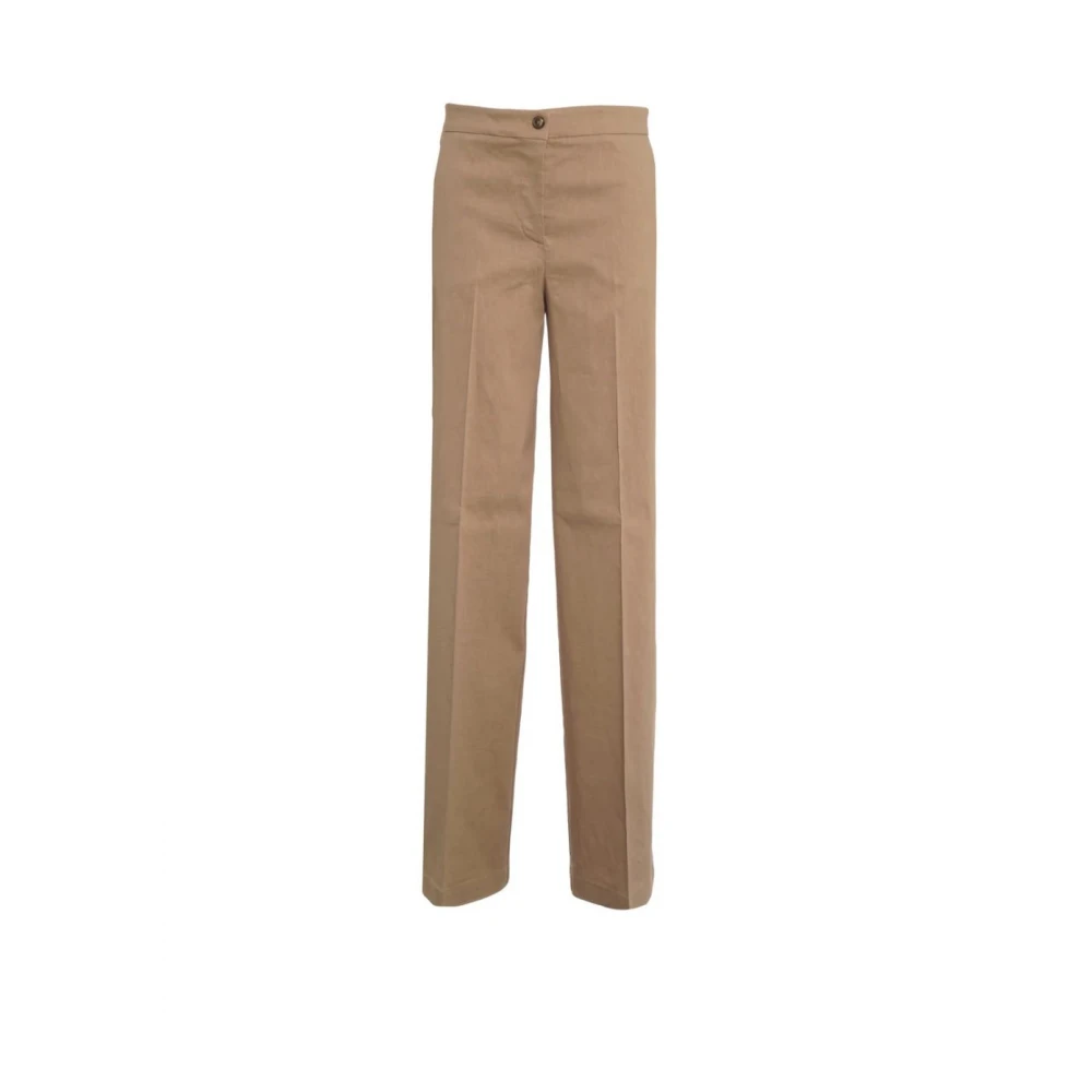 Pinko Women's Beige Straight Trousers, M, Jacopone Straight Trousers