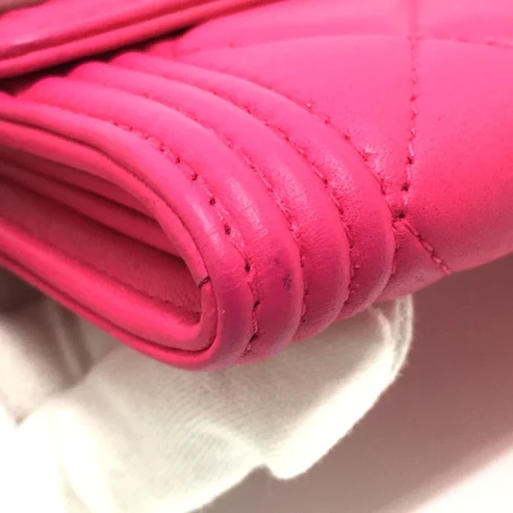 Chanel Vintage Pre-owned Leather wallets Pink Dames