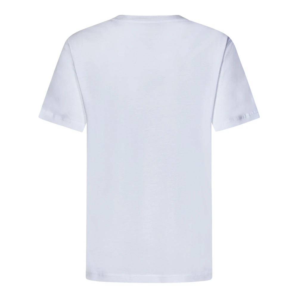 Moschino Witte T-shirts en Polos met Rood Hartprint White Dames