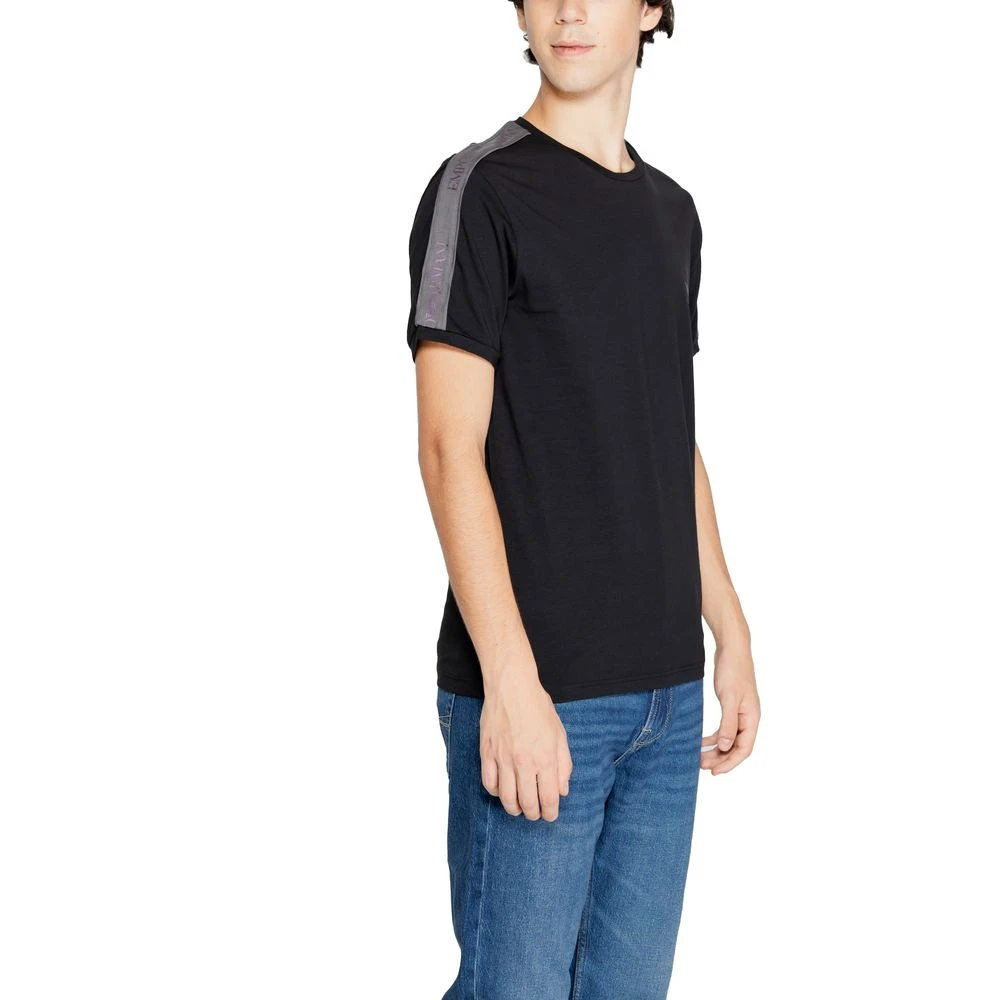Emporio Armani Blauw Katoenen Heren T-Shirt Herfst Winter Blue Heren