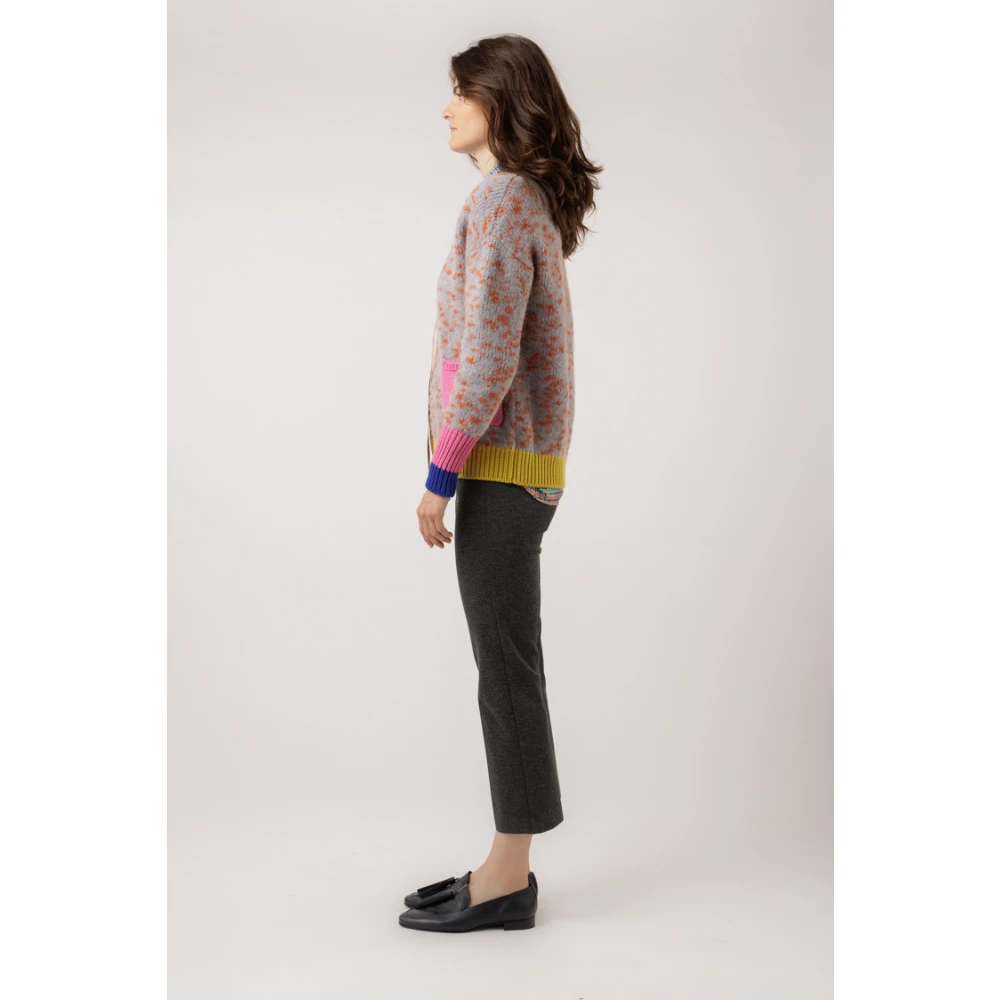 Odeeh Hoge Taille Elastische Broek Gray Dames