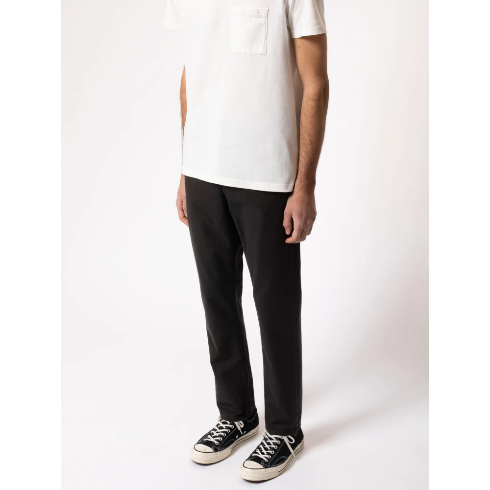 Nudie Jeans Slim-Fit Katoenen Chino's Black Heren
