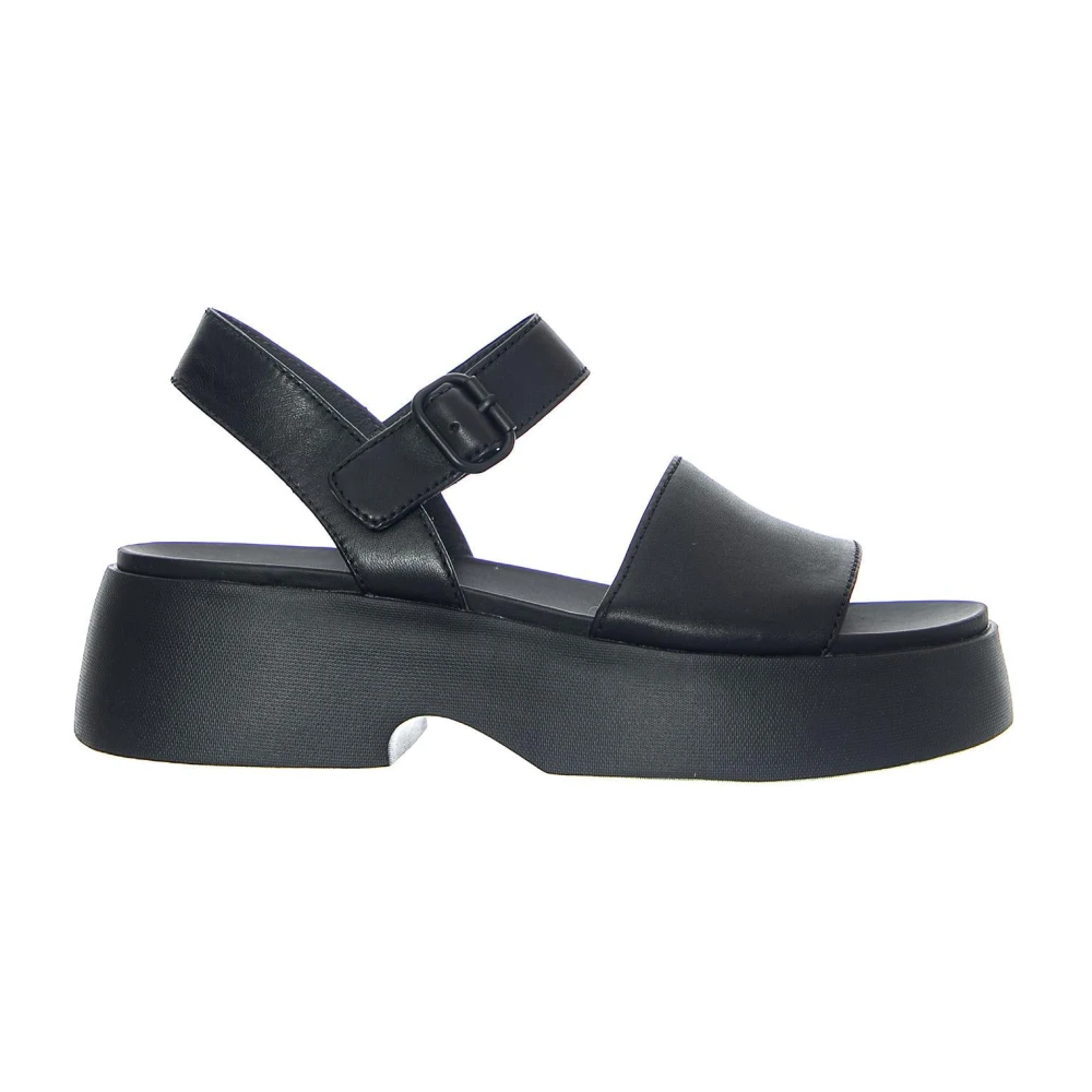 Camper, Schoenen , Dames, Zwart, 38 EU, Gobi Flora Tasha Flat Sandalen
