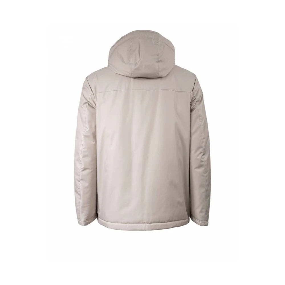 Fay Gevilt Hooded Caban Jas Beige Heren