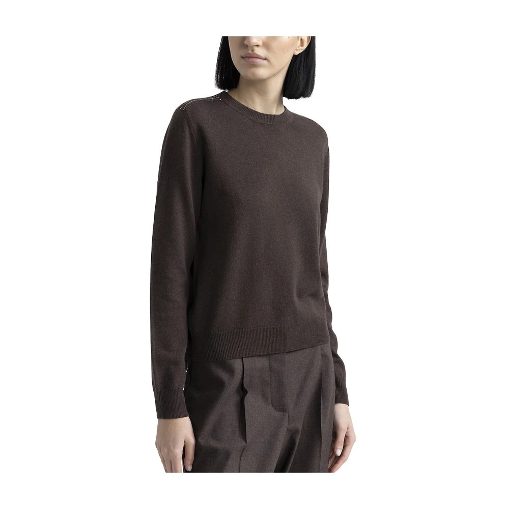 PESERICO Wol zijde en kasjmier trui Brown Dames