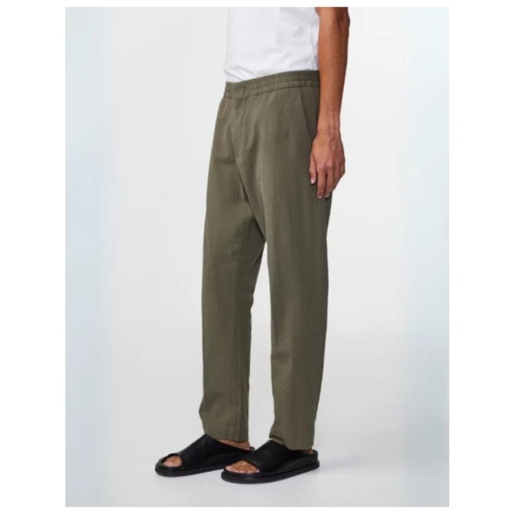 Nn07 Katoenmix Gekreukelde Broek Green Heren